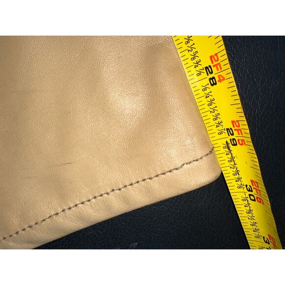 THEORY BEIGE LAMB LEATHER JEANS MADE IN ITALY 6 - Picture 4 of 7